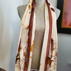 Cream and Chocolate‎ Print Scarf